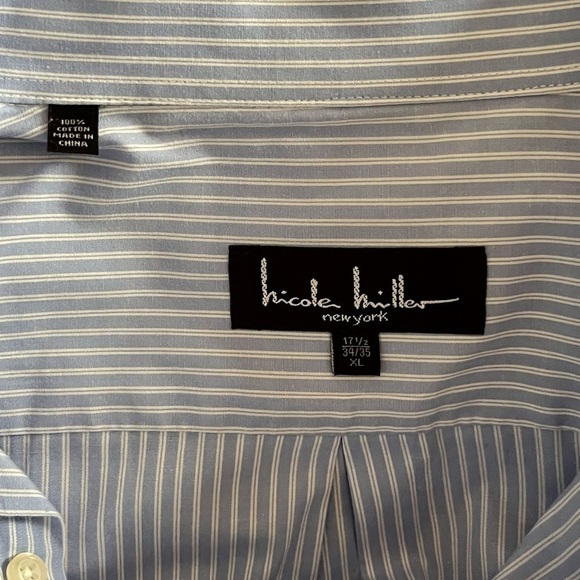 Nicole Miller Striped Button Down Dress Shirt XL - Picture 4 of 4